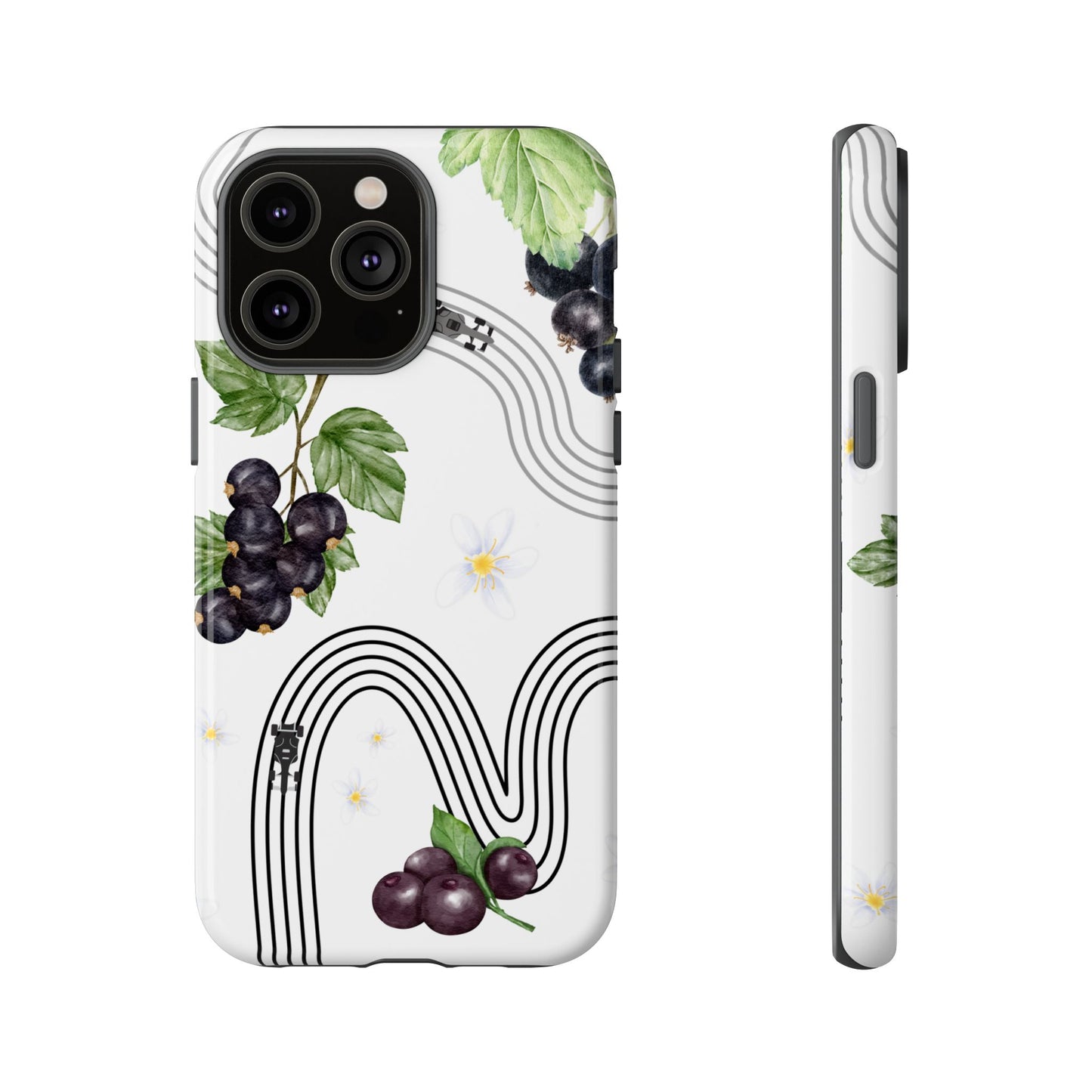 F1 Cadillac and Black Currants Phone Case, Trendy F1 Gift, Formula 1 Gift, Cute Fruit F1 Phone Case, Unique Phone Case