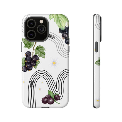 F1 Cadillac and Black Currants Phone Case, Trendy F1 Gift, Formula 1 Gift, Cute Fruit F1 Phone Case, Unique Phone Case