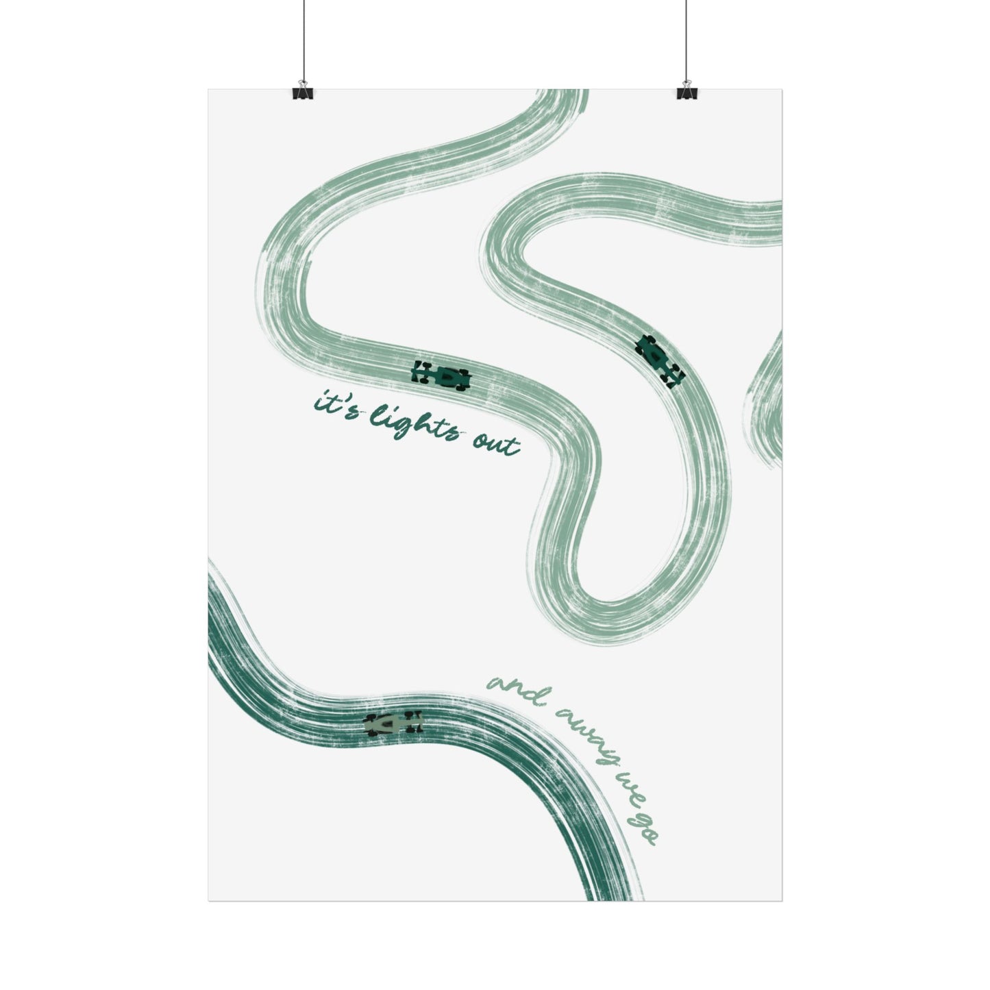 Green F1 Giclée Print Poster | Minimalist F1 Art - EU SIZING (Physical Print)