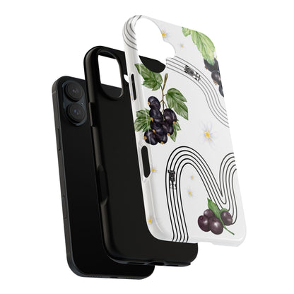 F1 Cadillac and Black Currants Phone Case, Trendy F1 Gift, Formula 1 Gift, Cute Fruit F1 Phone Case, Unique Phone Case