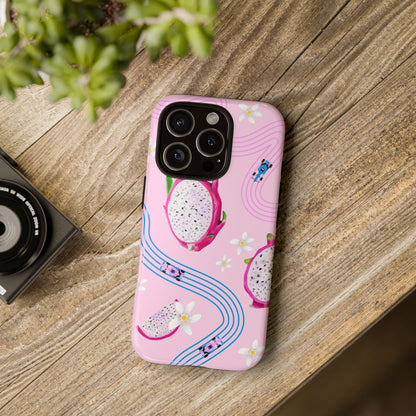 Pink F1 Alpine and Dragonfruit Phone Case, Trendy F1 Gift, Formula 1 Gift, Cute Fruit F1 Phone Case, Unique Phone Case
