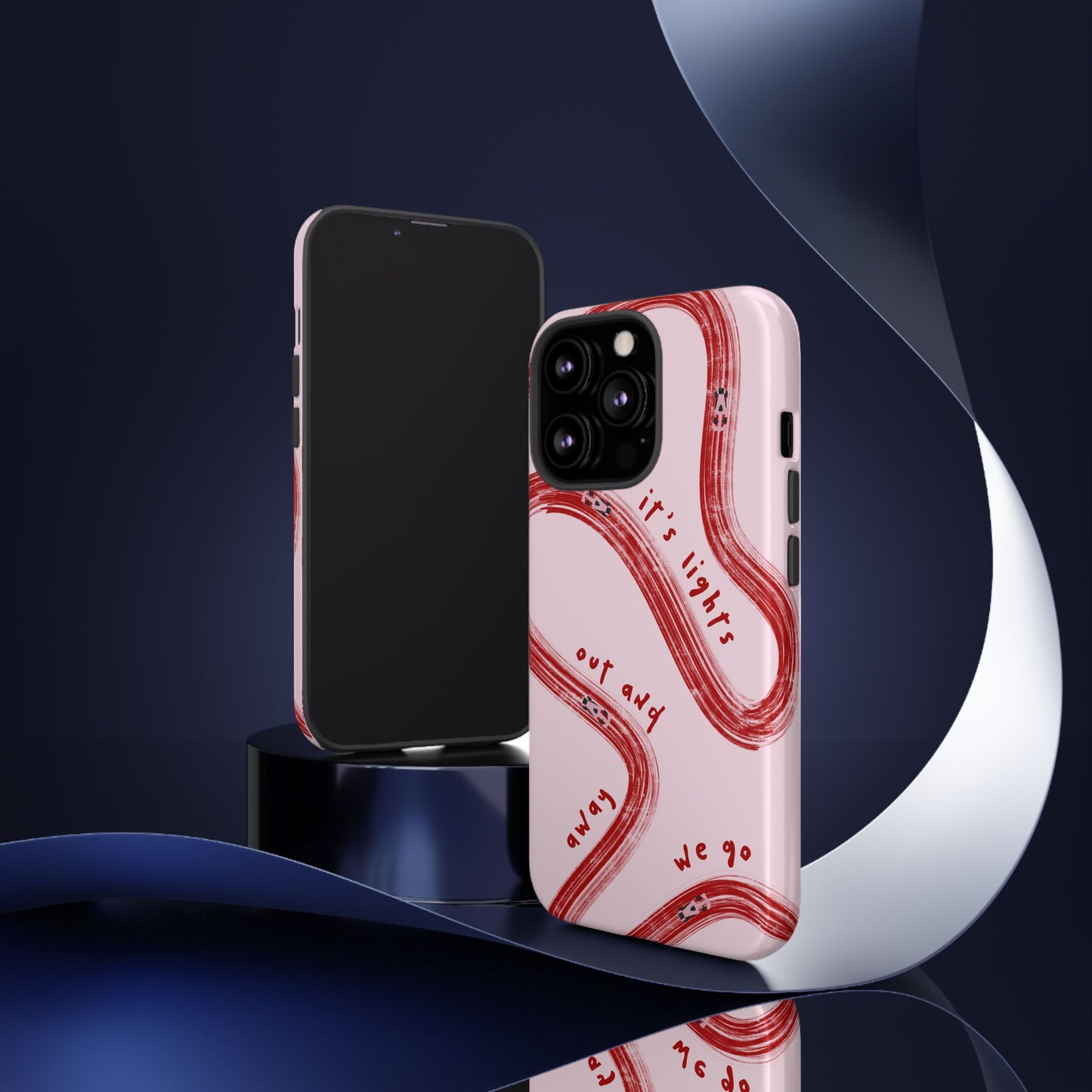Pink and Red Lights Out F1 Phone Case Design, Trendy F1 Gift, Formula 1 Gift, Cute F1 Phone Case, Unique Formula One Phone Case