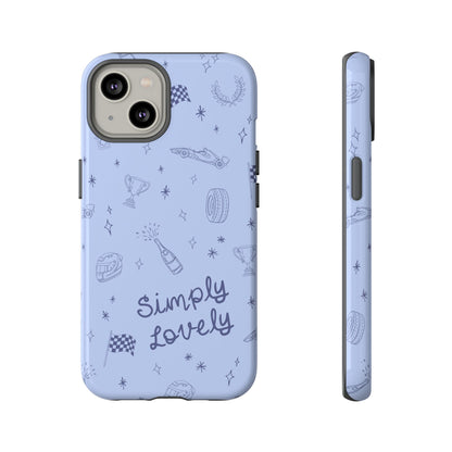 Blue Doodle "Simply Lovely" F1 Phone Case Design