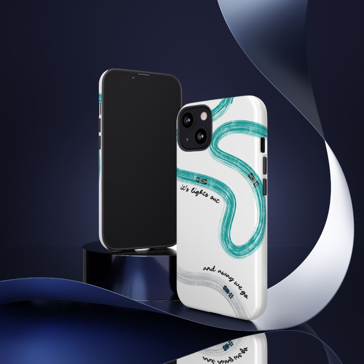 Mercedes F1 Phone Case Painted "its lights out and away we go", Trendy F1 Gift, Formula 1 Gift, Cute F1 Phone Case