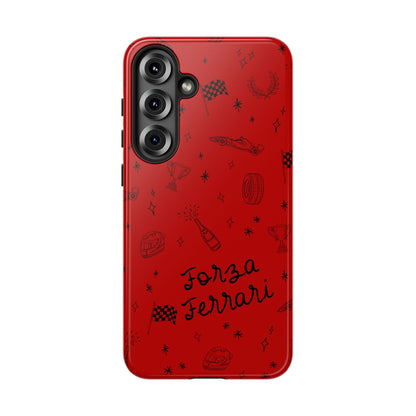 F1 Ferrari Racing Doodle "Forza Ferrari" F1 Phone Case Design