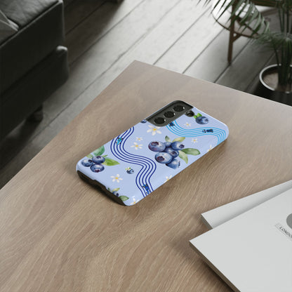 Blue F1 Williams and Blueberries Phone Case, Trendy F1 Gift, Formula 1 Gift, Cute Fruit F1 Phone Case, Unique Phone Case