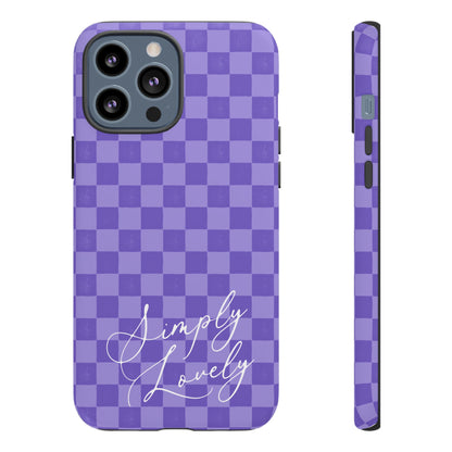 Simply Lovely Purple Checkered F1 Phone Case Design, Trendy F1 Gift, Formula 1 Gift, Cute F1 Phone Case