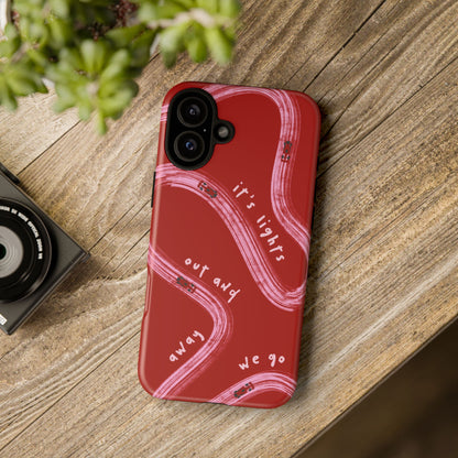 Red and Pink Lights Out F1 Phone Case Design, Trendy F1 Gift, Formula 1 Gift, Cute F1 Phone Case, Unique Formula One Phone Case