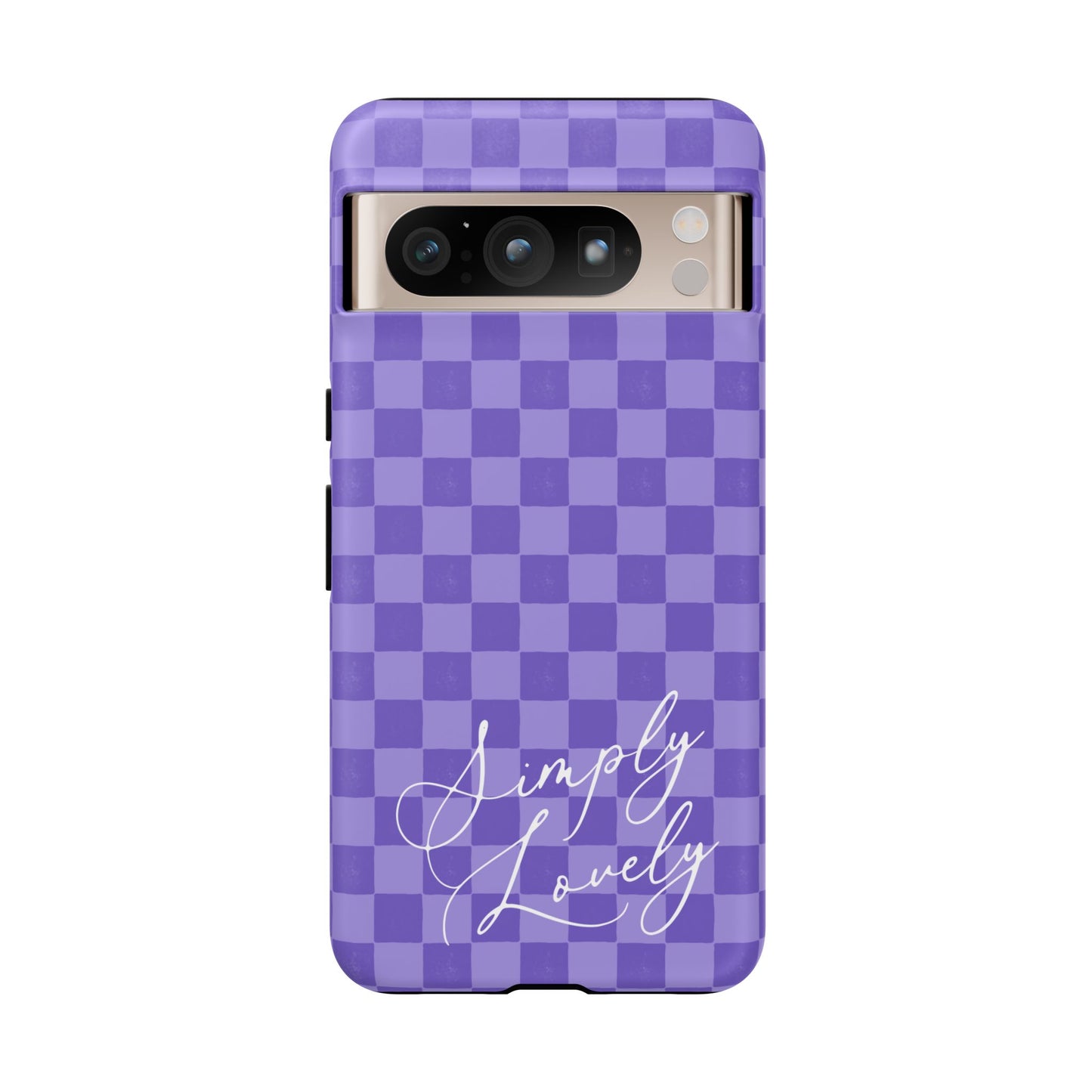 Simply Lovely Purple Checkered F1 Phone Case Design, Trendy F1 Gift, Formula 1 Gift, Cute F1 Phone Case