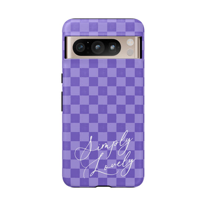 Simply Lovely Purple Checkered F1 Phone Case Design, Trendy F1 Gift, Formula 1 Gift, Cute F1 Phone Case
