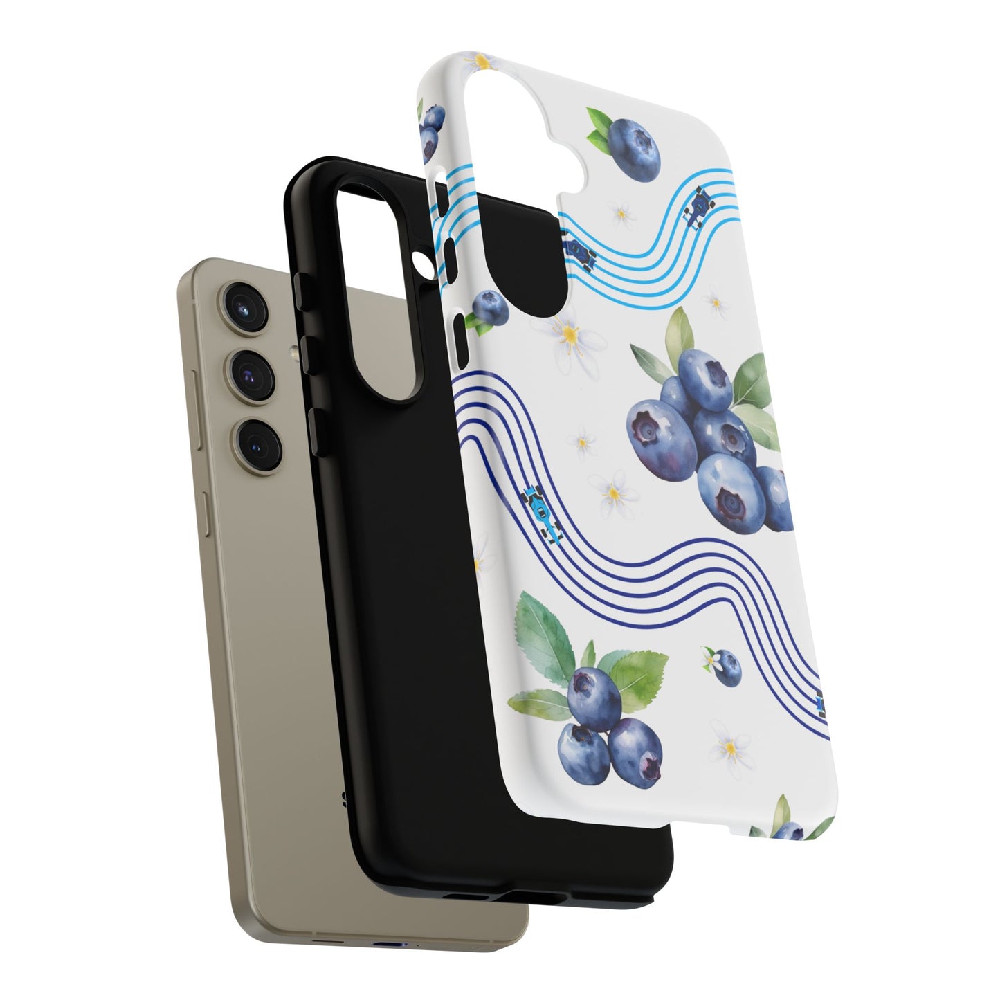 F1 Williams and Blueberries Phone Case, Trendy F1 Gift, Formula 1 Gift, Cute Fruit F1 Phone Case, Unique Phone Case