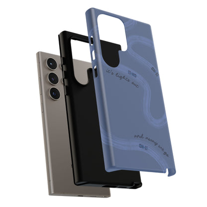 F1 Phone Case Monochrome Dark Blue Painted "its lights out and away we go", Trendy F1 Gift, Formula 1 Gift, Cute F1 Phone Case, Phone Case