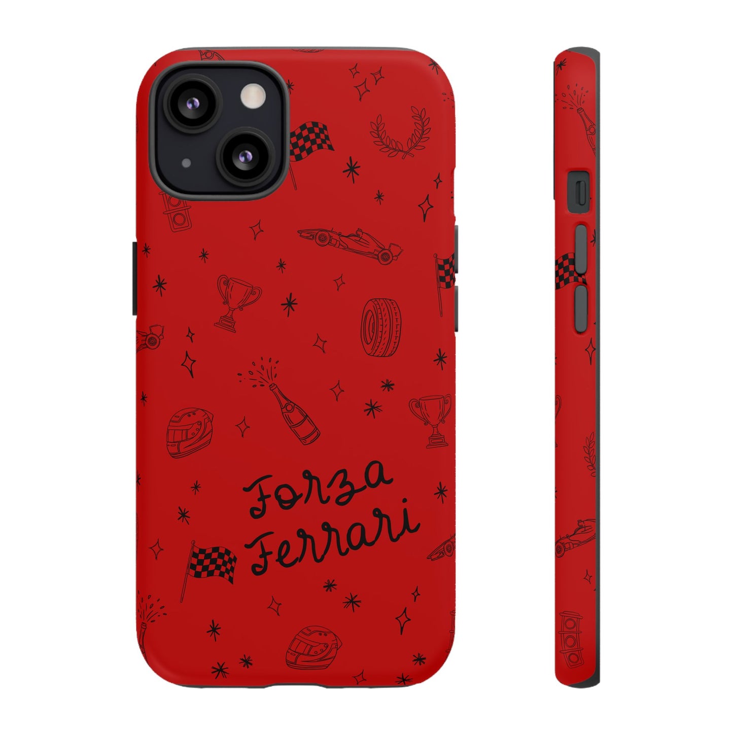 F1 Ferrari Racing Doodle "Forza Ferrari" F1 Phone Case Design