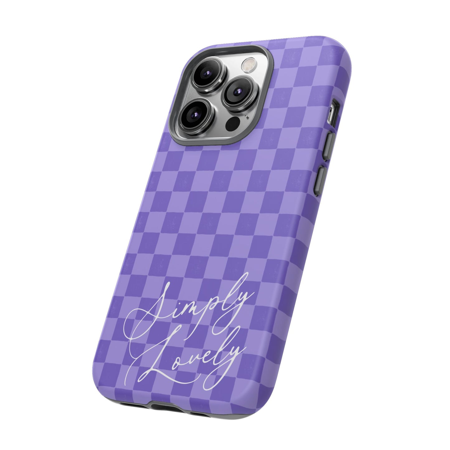 Simply Lovely Purple Checkered F1 Phone Case Design, Trendy F1 Gift, Formula 1 Gift, Cute F1 Phone Case