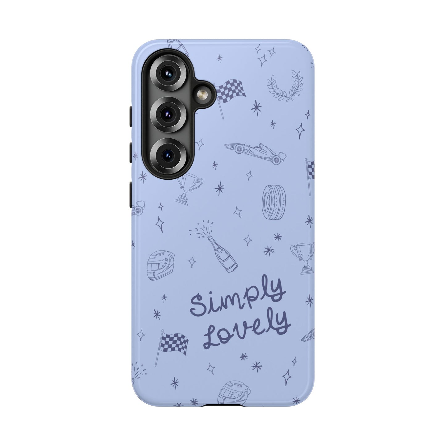 Blue Doodle "Simply Lovely" F1 Phone Case Design