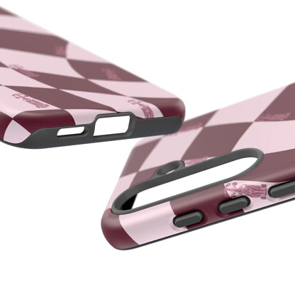 F1 Phone Case Pink Checkered Design, Trendy F1 Gift, Formula 1 Gift, Cute F1 Phone Case, Unique Formula One Phone Case
