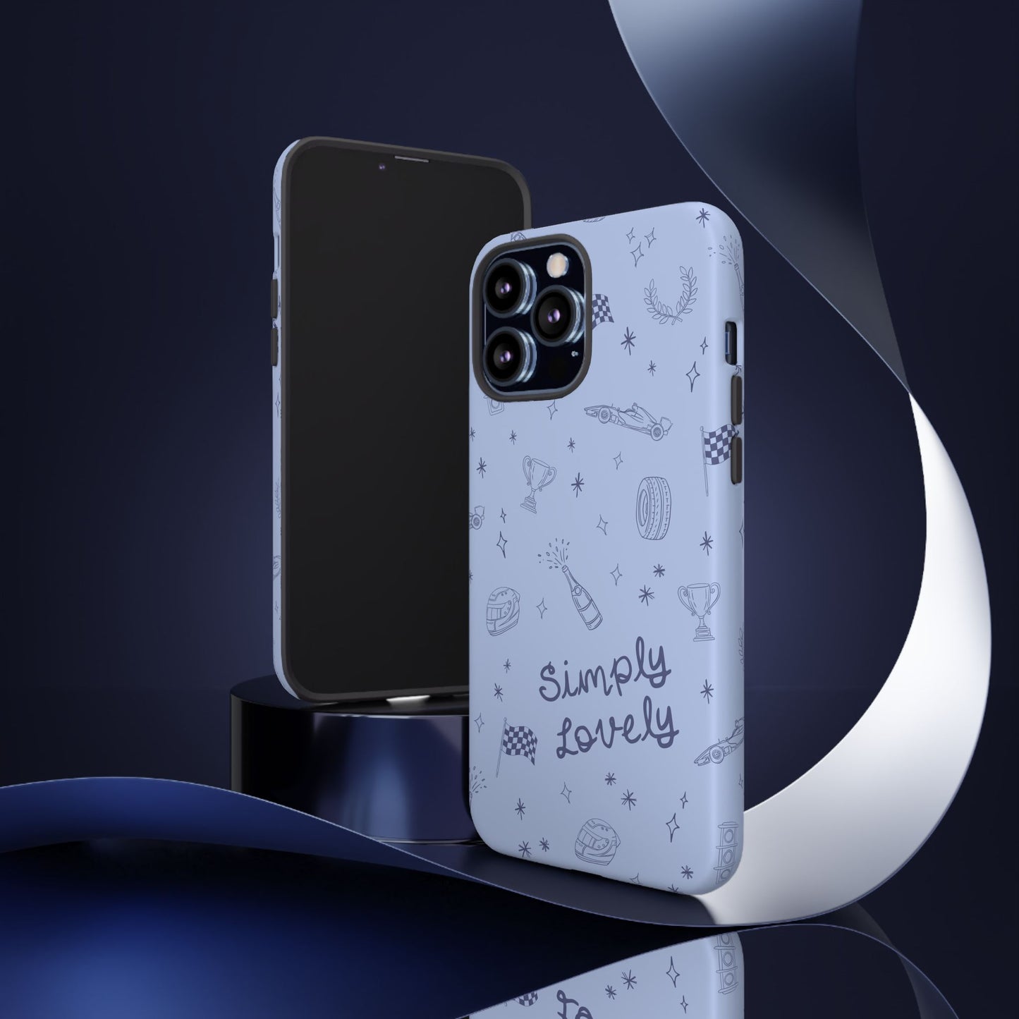 Blue Doodle "Simply Lovely" F1 Phone Case Design