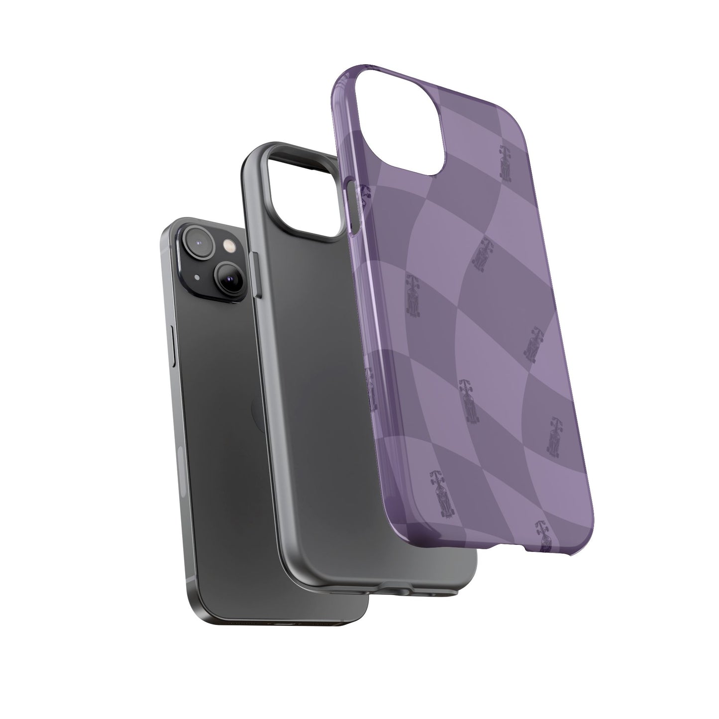 F1 Phone Case Purple Checkered Design, Trendy F1 Gift, Formula 1 Gift, Cute F1 Phone Case, Unique Formula One Phone Case