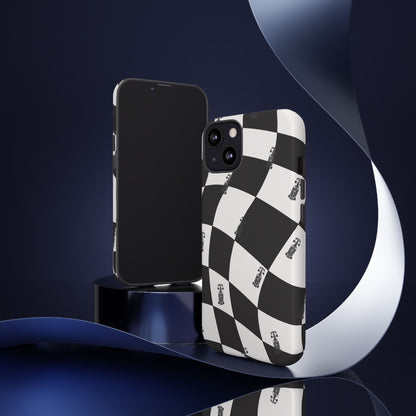 F1 Phone Case Black and White Checkered Design, Trendy F1 Gift, Formula 1 Gift, Cute F1 Phone Case, Unique Formula One Phone Case