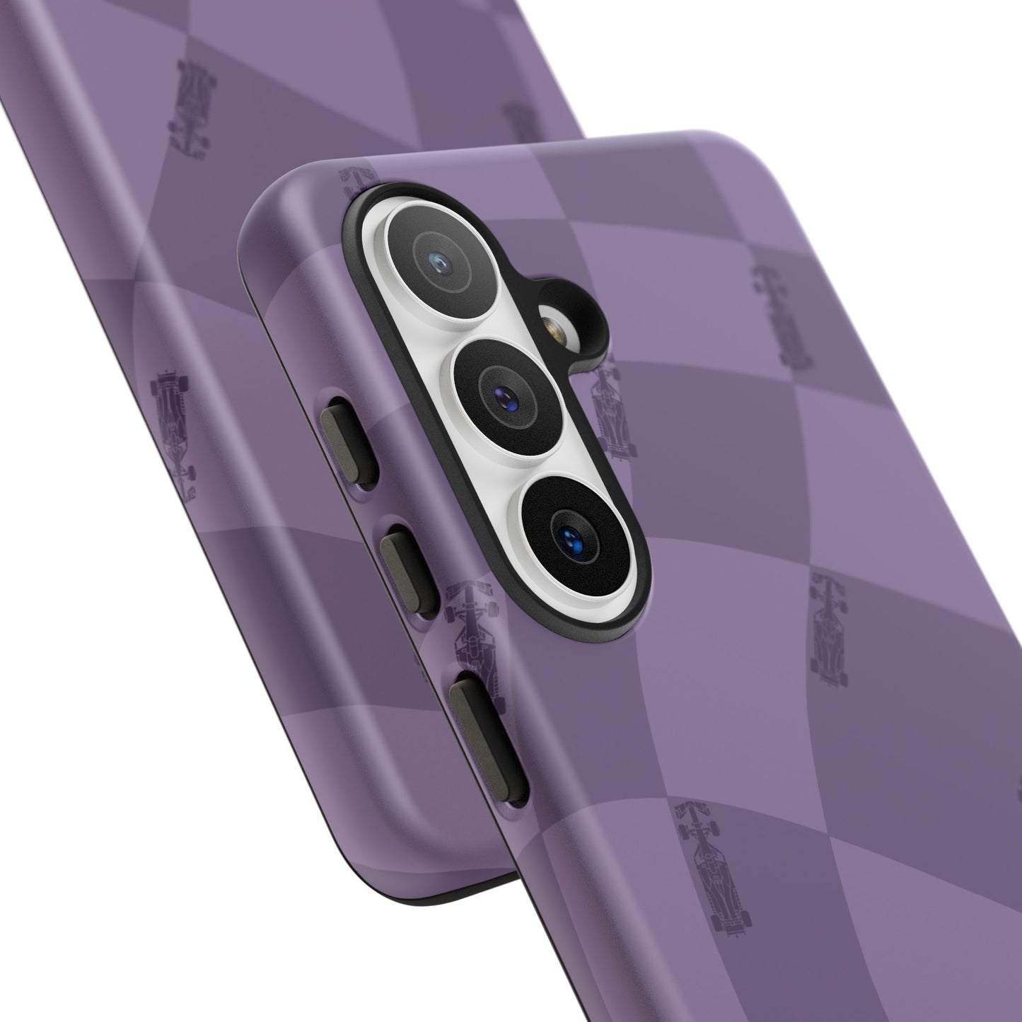 F1 Phone Case Purple Checkered Design, Trendy F1 Gift, Formula 1 Gift, Cute F1 Phone Case, Unique Formula One Phone Case