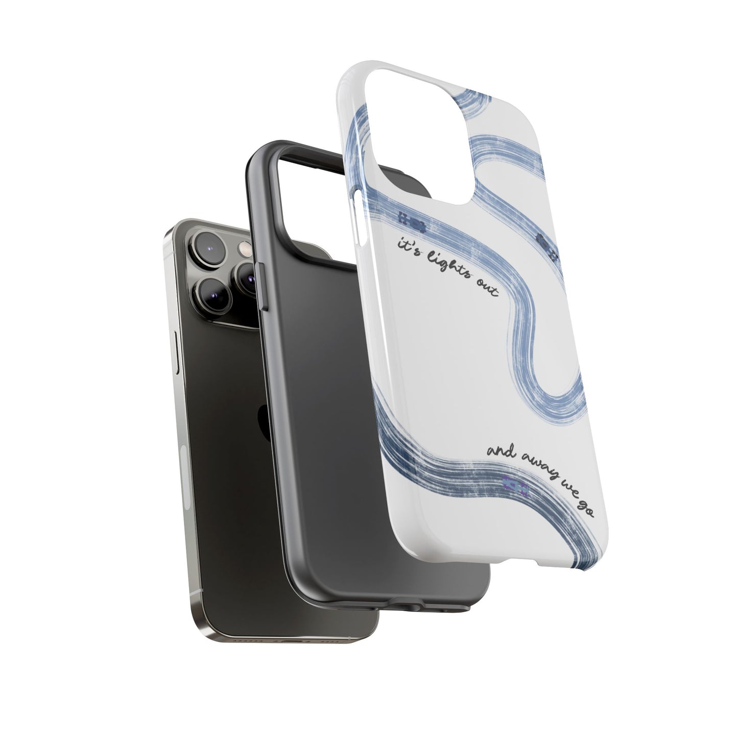 F1 Phone Case Blue Painted "its lights out and away we go", Trendy F1 Gift, Formula 1 Gift, Cute F1 Phone Case, Gift for F1 Fans