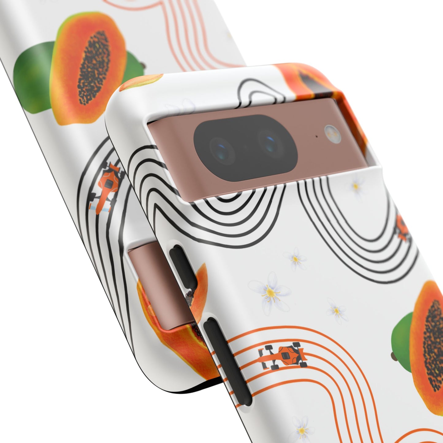 F1 McLaren and Papaya Phone Case , Trendy F1 Gift, Formula 1 Gift, Cute Fruit F1 Phone Case, Unique Phone Case