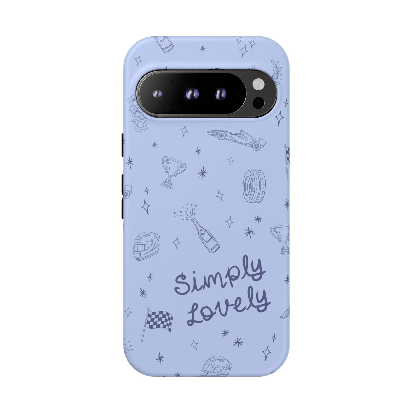 Blue Doodle "Simply Lovely" F1 Phone Case Design