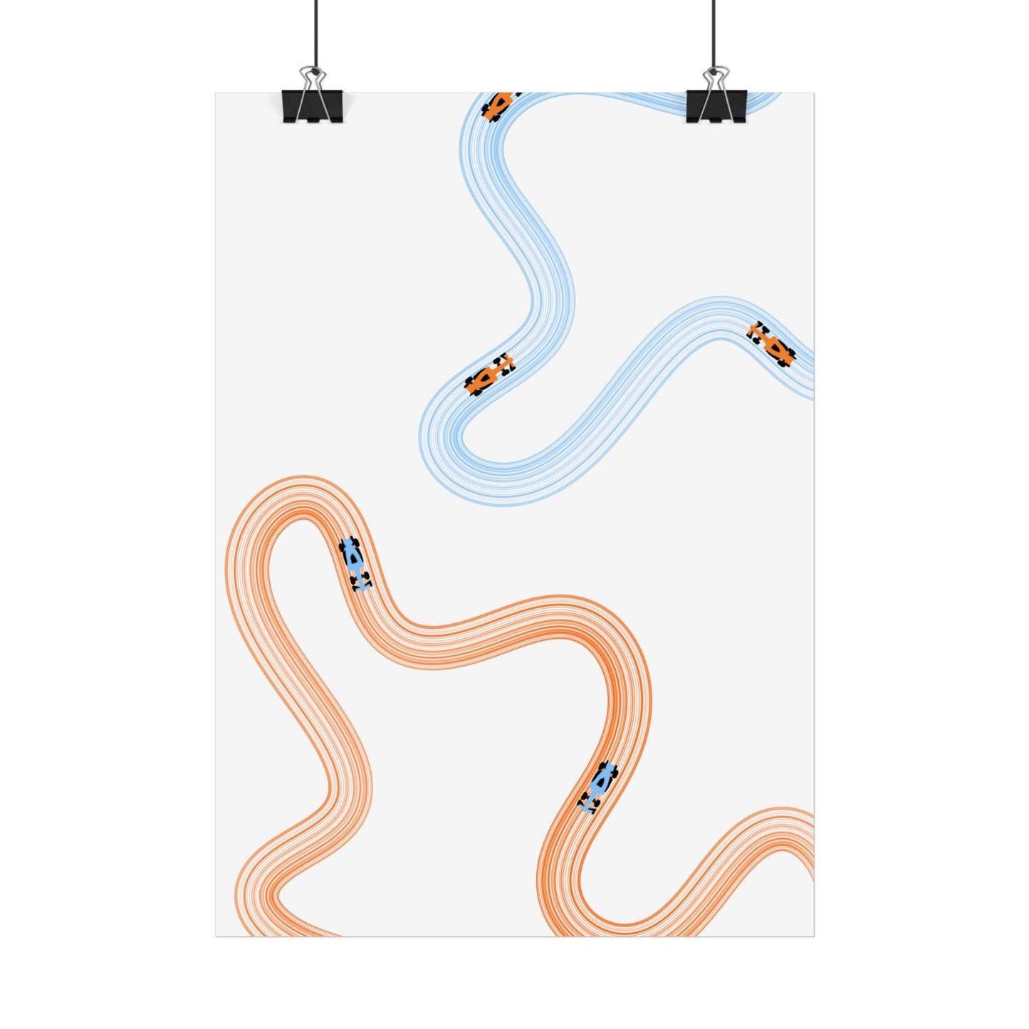 McLaren Orange and Blue F1 Wall Art Poster | Minimalist F1 Art - EU Sizing (Physical Print)