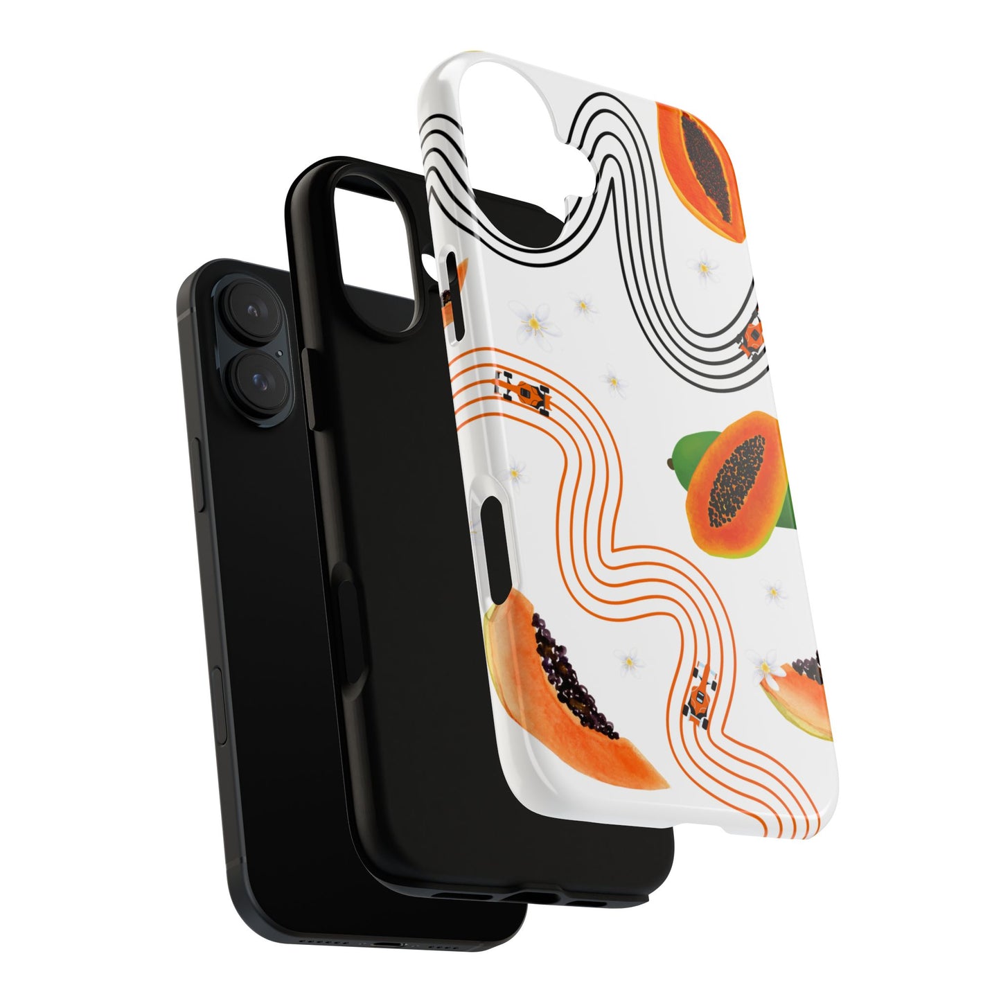 F1 McLaren and Papaya Phone Case , Trendy F1 Gift, Formula 1 Gift, Cute Fruit F1 Phone Case, Unique Phone Case