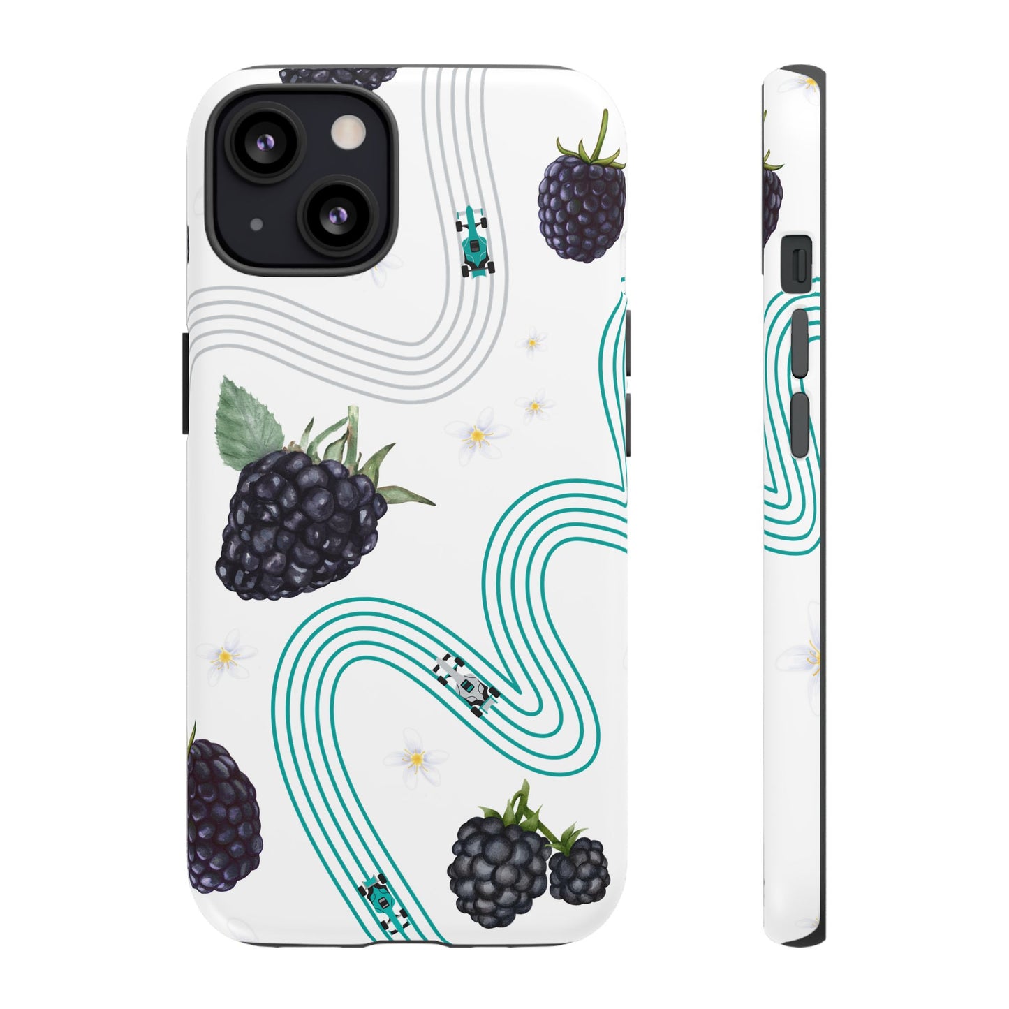 F1 Mercedes and Blackberries Phone Case , Trendy F1 Gift, Formula 1 Gift, Cute Fruit F1 Phone Case, Unique Phone Case
