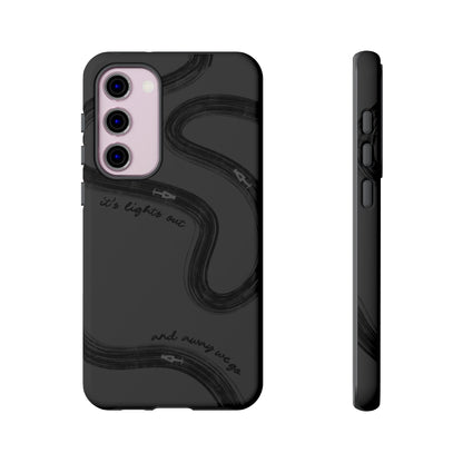 F1 Phone Case Monochrome Black Painted "its lights out and away we go", Trendy F1 Gift, Formula 1 Gift, Cute F1 Phone Case, Phone Case