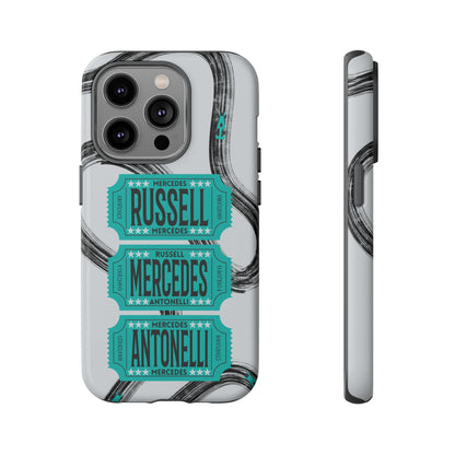 Mercedes F1 Phone Case Painted Ticket Stubs, Trendy F1 Gift, Formula 1 Gift, Cute F1 Phone Case