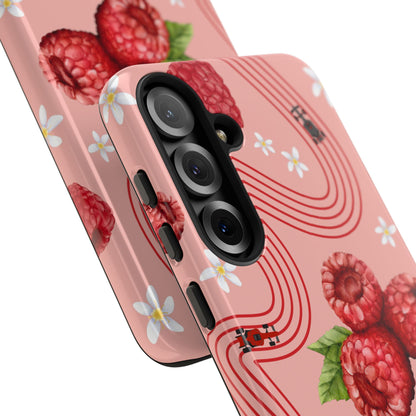 Red F1 Haas and Raspberries Phone Case, Trendy F1 Gift, Formula 1 Gift, Cute Fruit F1 Phone Case, Unique Phone Case