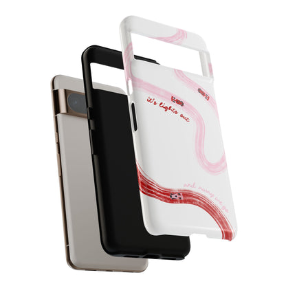 F1 Phone Case Pink and Red Painted "its lights out and away we go", Trendy F1 Gift, Formula 1 Gift, Cute F1 Phone Case, Unique Phone Case