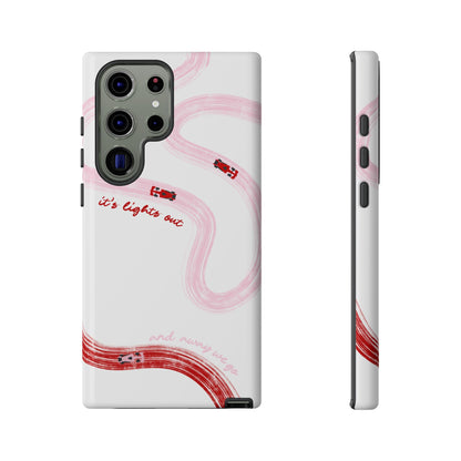 F1 Phone Case Pink and Red Painted "its lights out and away we go", Trendy F1 Gift, Formula 1 Gift, Cute F1 Phone Case, Unique Phone Case