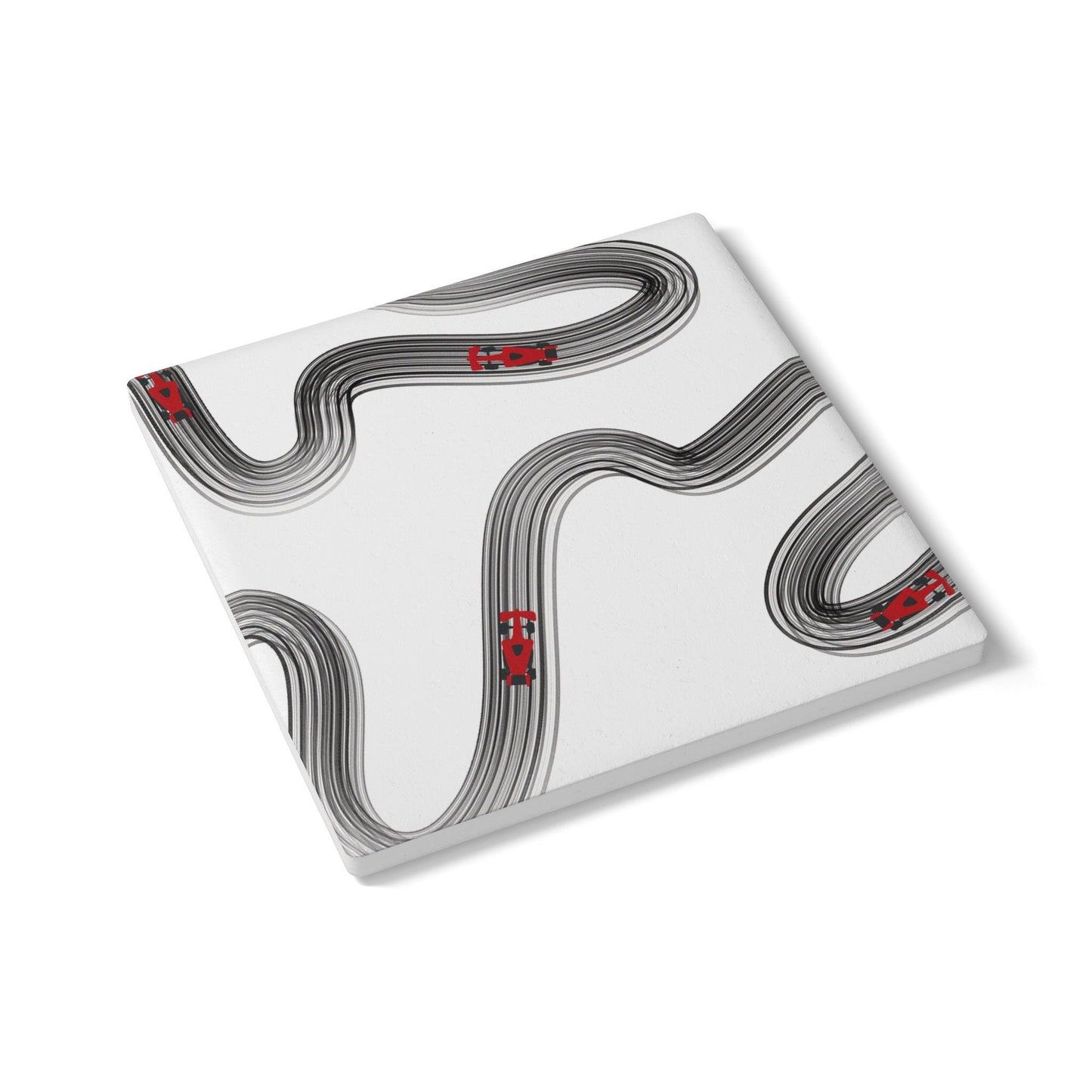 Black and Red F1 Ceramic Coaster