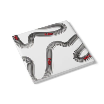 Black and Red F1 Ceramic Coaster