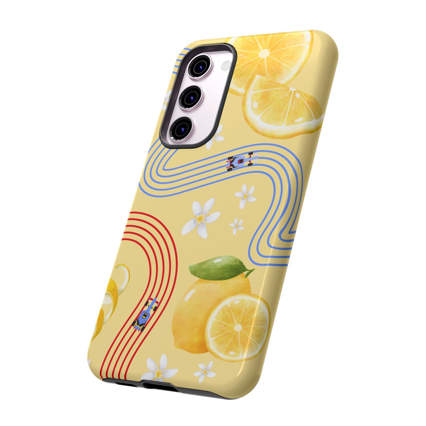 Yellow F1 Racing Bulls and Lemons Phone Case, Trendy F1 Gift, Formula 1 Gift, Cute Fruit F1 Phone Case, Unique Phone Case