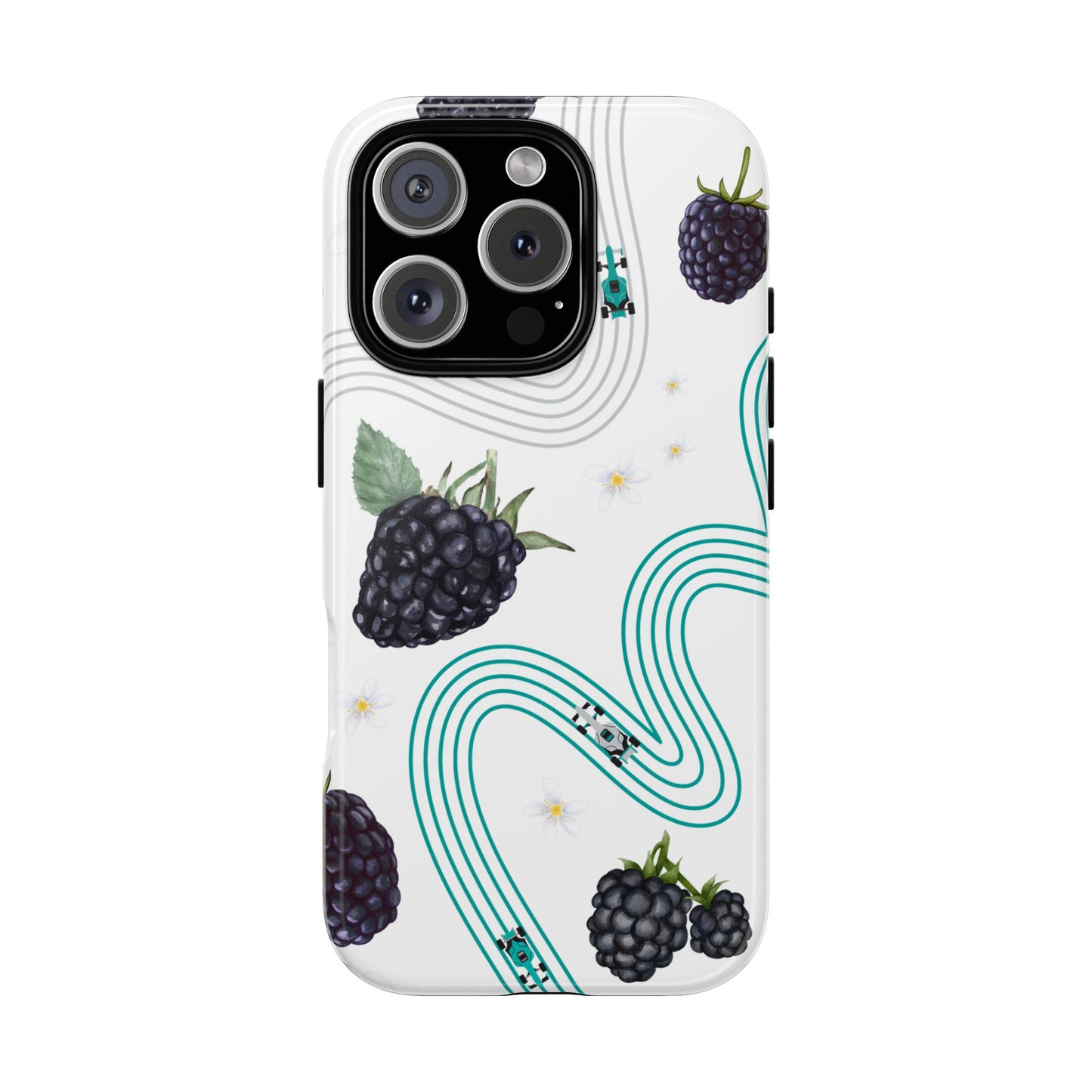 F1 Mercedes and Blackberries Phone Case , Trendy F1 Gift, Formula 1 Gift, Cute Fruit F1 Phone Case, Unique Phone Case