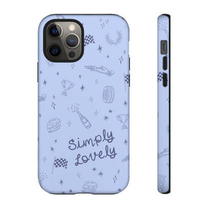 Blue Doodle "Simply Lovely" F1 Phone Case Design