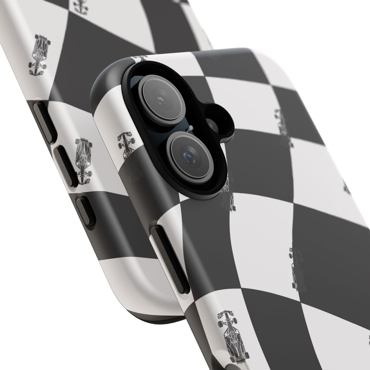 F1 Phone Case Black and White Checkered Design, Trendy F1 Gift, Formula 1 Gift, Cute F1 Phone Case, Unique Formula One Phone Case