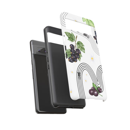 F1 Cadillac and Black Currants Phone Case, Trendy F1 Gift, Formula 1 Gift, Cute Fruit F1 Phone Case, Unique Phone Case