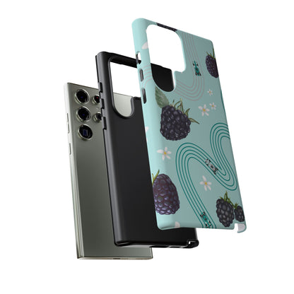 Teal F1 Mercedes and Blackberries Phone Case , Trendy F1 Gift, Formula 1 Gift, Cute Fruit F1 Phone Case, Unique Phone Case