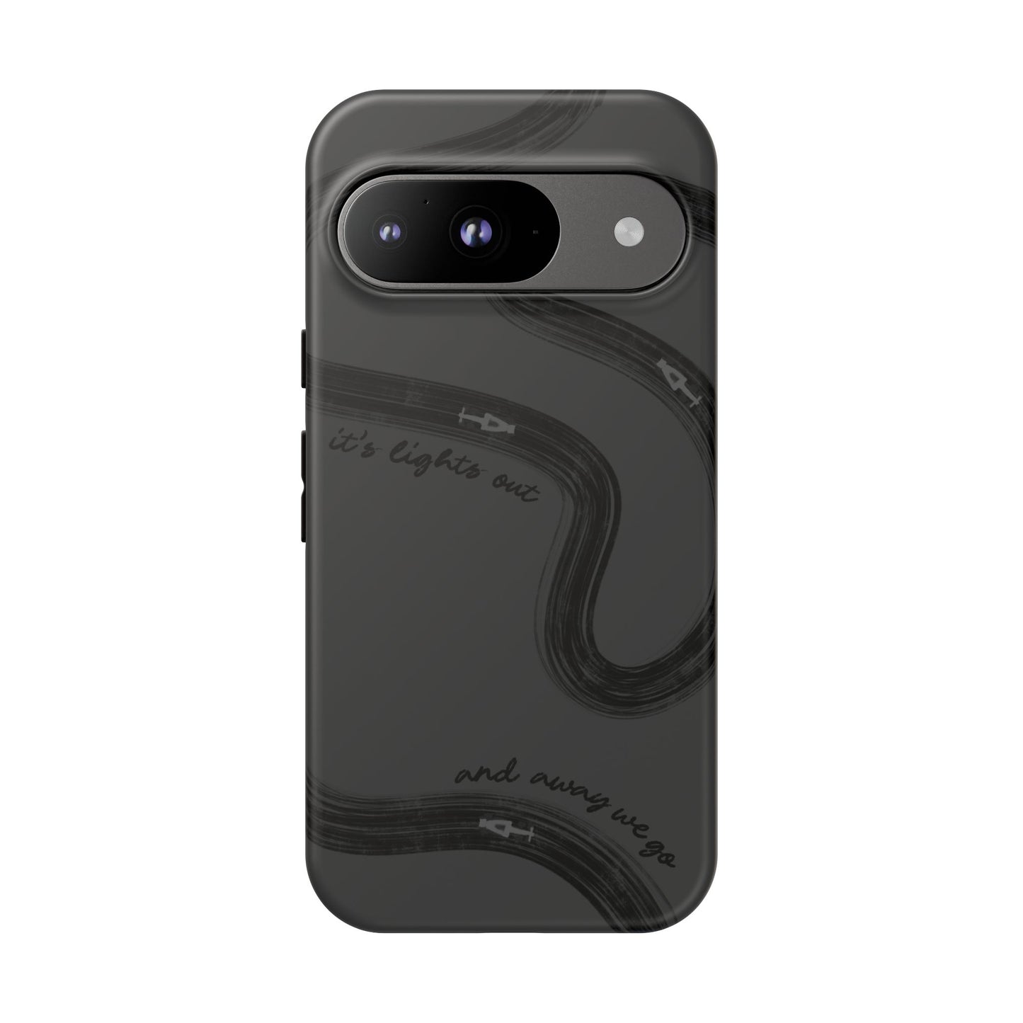 F1 Phone Case Monochrome Black Painted "its lights out and away we go", Trendy F1 Gift, Formula 1 Gift, Cute F1 Phone Case, Phone Case