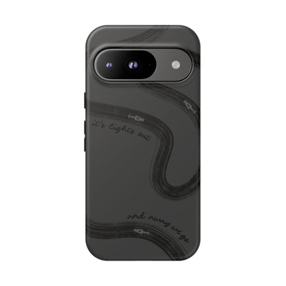 F1 Phone Case Monochrome Black Painted "its lights out and away we go", Trendy F1 Gift, Formula 1 Gift, Cute F1 Phone Case, Phone Case
