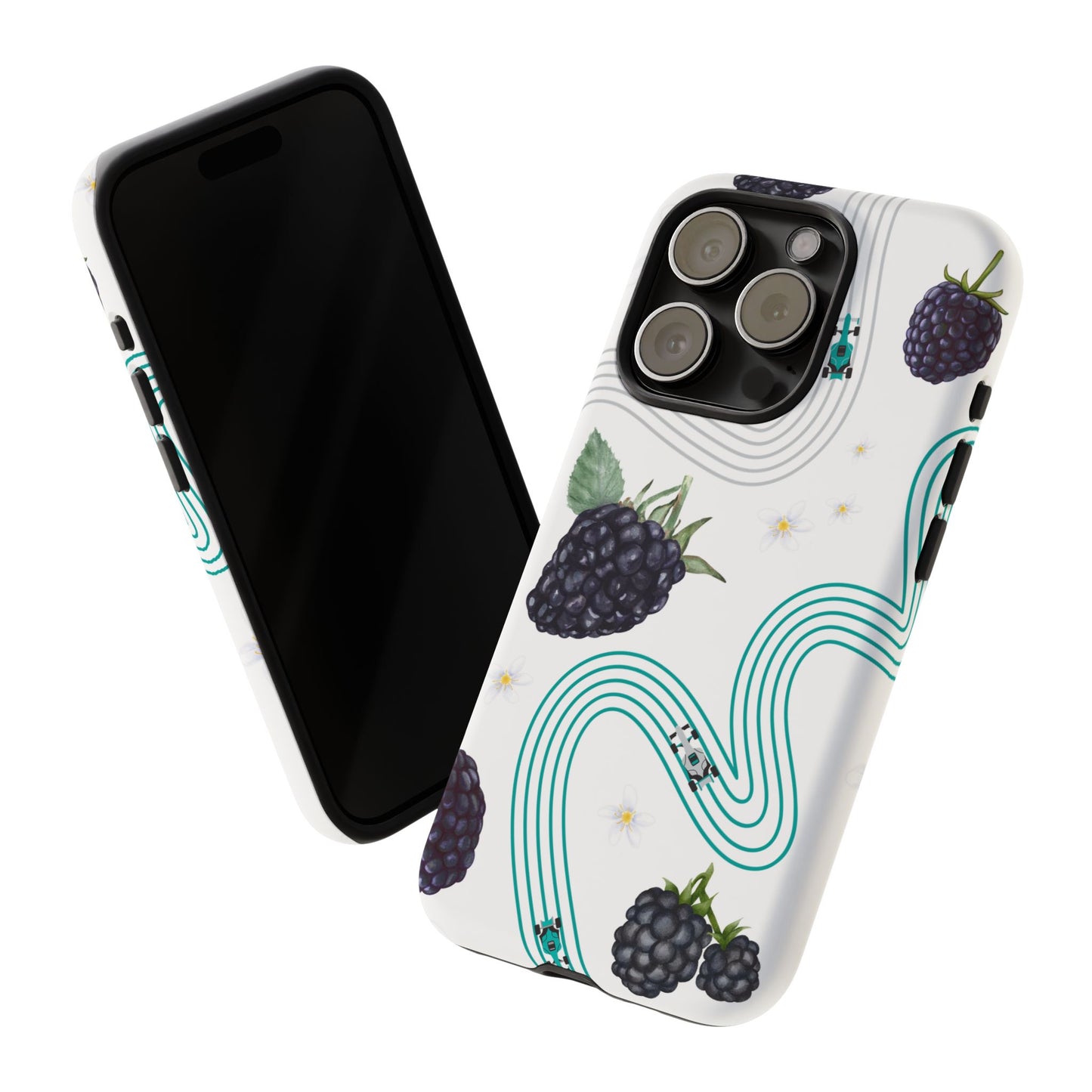 F1 Mercedes and Blackberries Phone Case , Trendy F1 Gift, Formula 1 Gift, Cute Fruit F1 Phone Case, Unique Phone Case