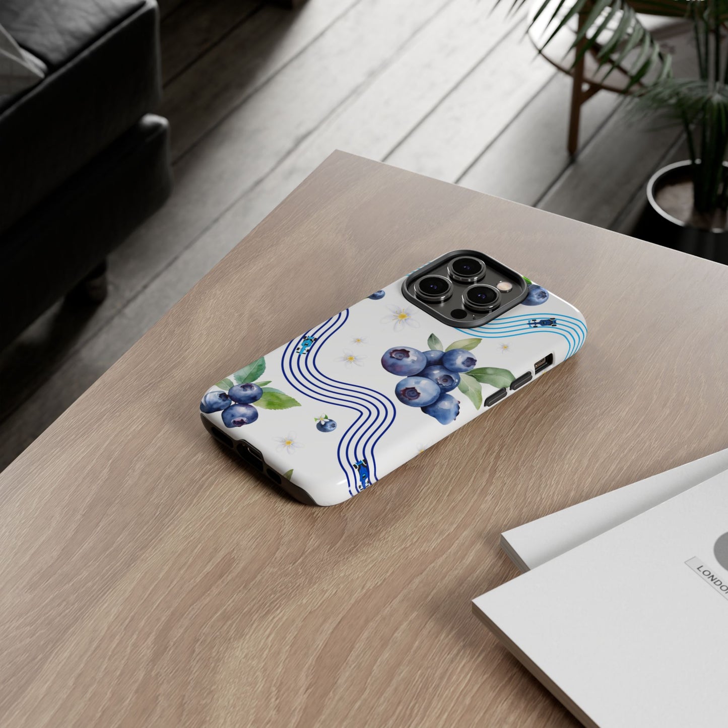 F1 Williams and Blueberries Phone Case, Trendy F1 Gift, Formula 1 Gift, Cute Fruit F1 Phone Case, Unique Phone Case
