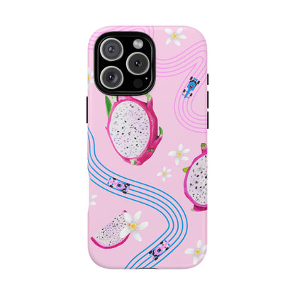 Pink F1 Alpine and Dragonfruit Phone Case, Trendy F1 Gift, Formula 1 Gift, Cute Fruit F1 Phone Case, Unique Phone Case