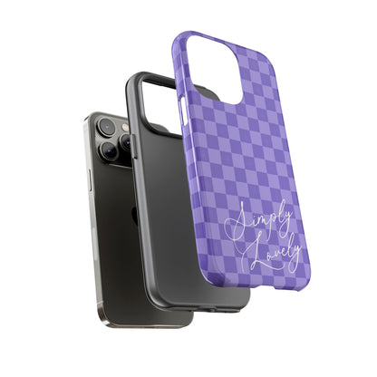 Simply Lovely Purple Checkered F1 Phone Case Design, Trendy F1 Gift, Formula 1 Gift, Cute F1 Phone Case