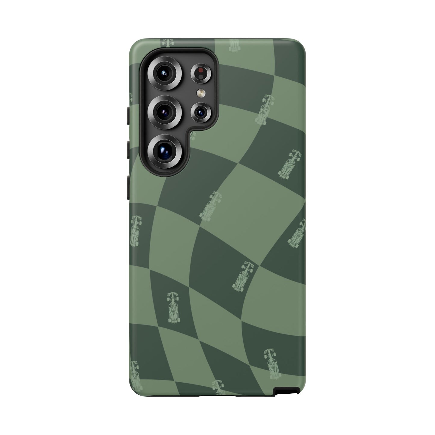 F1 Phone Case Green Checkerboard Design, Trendy F1 Gift, Formula 1 Gift, Cute F1 Phone Case, Unique Formula One Phone Case